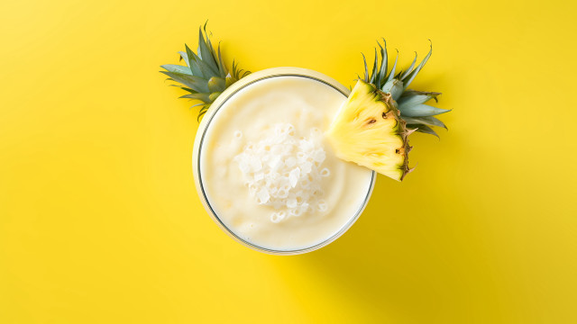 Pineapple milk yellow background sunset free wallpaper for desktop - medium preview image