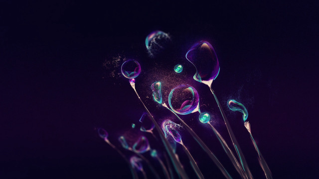 Bubbles floating purple space particles free wallpaper for desktop - medium preview image