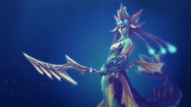 Woman sword wings water lowpoly free wallpaper for desktop - medium preview image