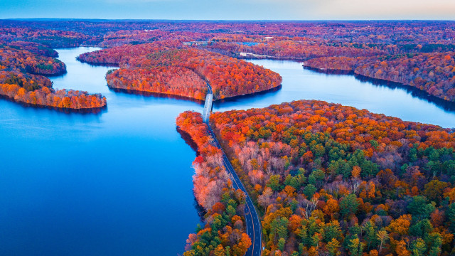 Hudson river fall bridge autumn free wallpaper for desktop - medium preview image