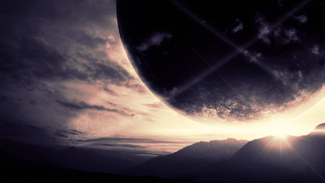 Sky mountain sun clouds ocean free wallpaper for desktop - medium preview image