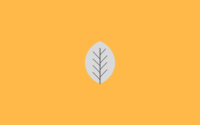 Leaf shadow minimalist vector orange free wallpaper for desktop - medium preview image