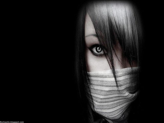 Woman mask black background white free wallpaper for desktop - medium preview image
