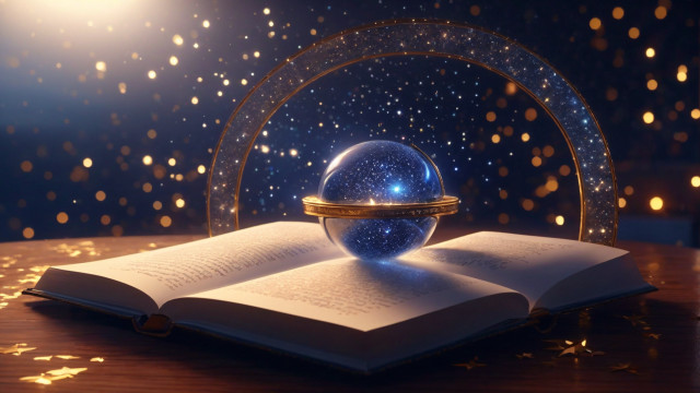 Open book glowing sphere magical free wallpaper for desktop - medium preview image