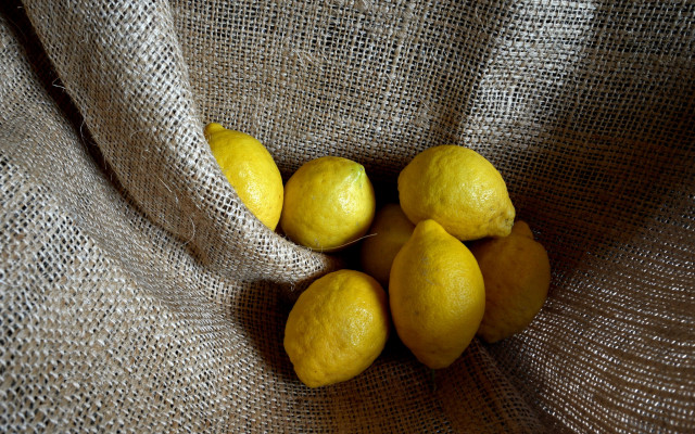 Lemons burlap stilllife foodphotography caravaggio free wallpaper for desktop - medium preview image