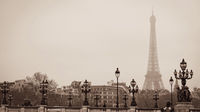 Eiffel tower paris street lamps free wallpaper for desktop - medium preview image