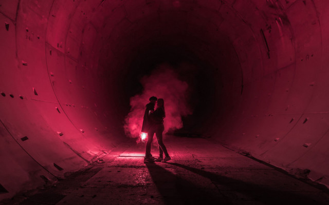 Tunnel neo romanticism red light free wallpaper for desktop - medium preview image