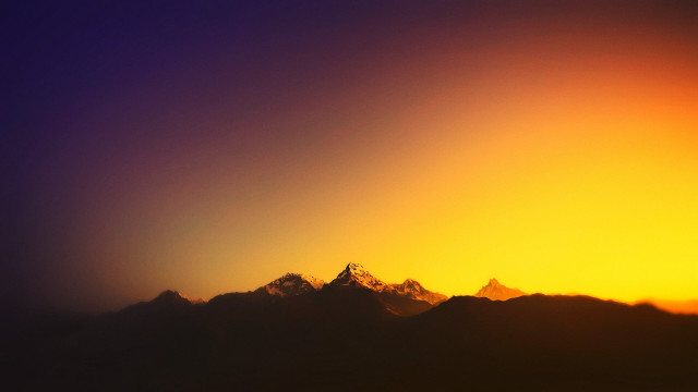 Mountain range yellow sky clouds #3 free wallpaper for desktop - medium preview image