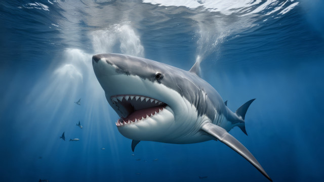 Shark open mouth ocean fish #3 free wallpaper for desktop - medium preview image