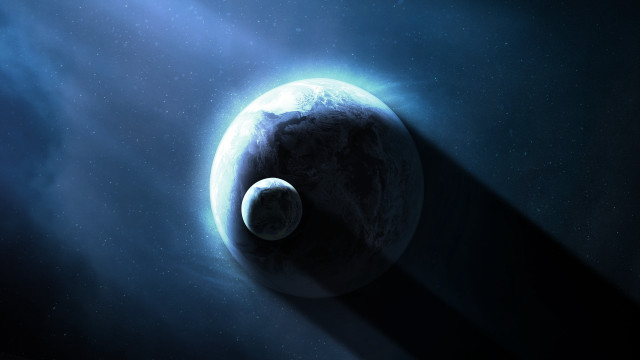 Blue planet bright light space free wallpaper for desktop - medium preview image