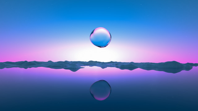 Blue pink sky large bubble free wallpaper for desktop - medium preview image