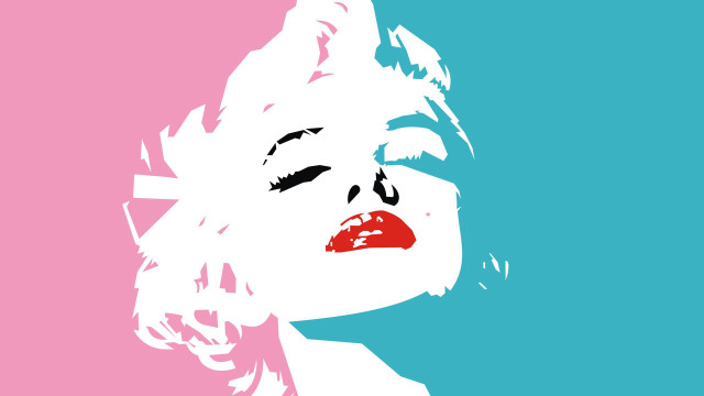Woman face red lipstick popart free wallpaper for desktop - medium preview image