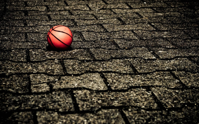 Basketball night shadow ground dark free wallpaper for desktop - medium preview image
