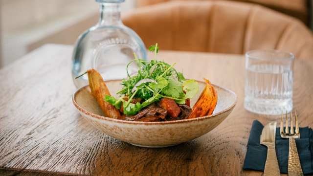 Bowl food table fork knife free wallpaper for desktop - medium preview image