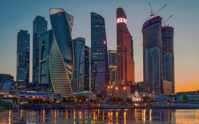 Tokyo skyline night cityscape water free wallpaper for desktop - medium preview image