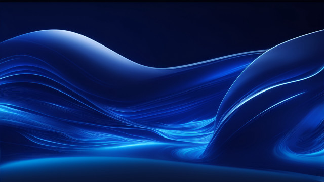 Blue abstract wavy curves dark free wallpaper for desktop - medium preview image