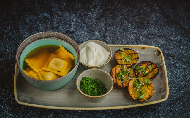 Pasta sauce plate bowl sourcream free wallpaper for desktop - medium preview image