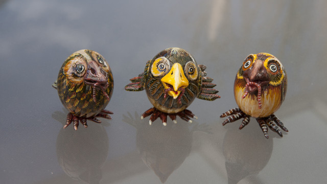Three birds cloisonnism flemish baroque free wallpaper for desktop - medium preview image