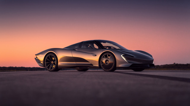 Silver sports car sunset pink #2 free wallpaper for desktop - medium preview image