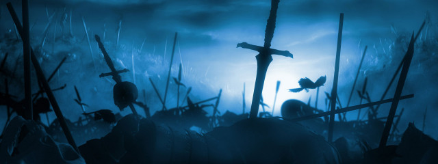 Cross field grass sky clouds free wallpaper for desktop - medium preview image