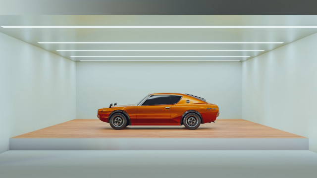 Car white room wooden floor free wallpaper for desktop - medium preview image