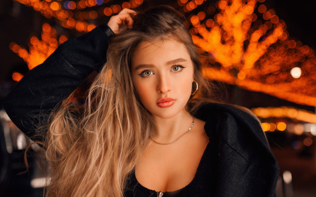 Elina karimova night city street free wallpaper for desktop - medium preview image