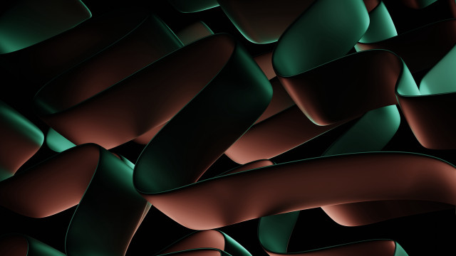 Green red objects dark room free wallpaper for desktop - medium preview image