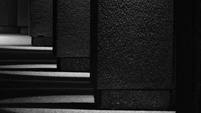 Black white hallway clock light free wallpaper for desktop - medium preview image