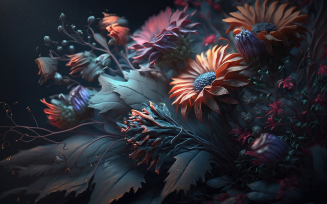 Flower shadows spider lily night free wallpaper for desktop - medium preview image