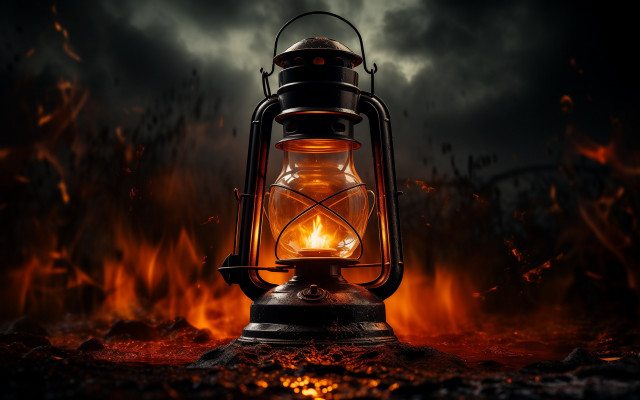 Lantern darkness fire background clouds free wallpaper for desktop - medium preview image