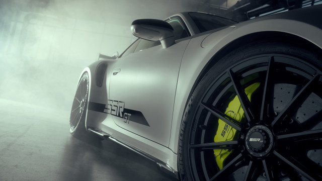 Car yellow wheels foggy black free wallpaper for desktop - medium preview image