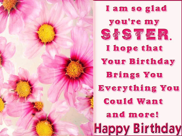 Birthday card pink flowers happy free wallpaper for desktop - medium preview image
