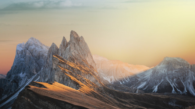 Mountain range snowy horizon beach #2 free wallpaper for desktop - medium preview image