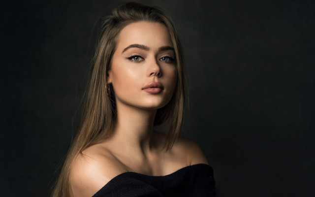 Elina karimova black dress portrait #2 free wallpaper for desktop - medium preview image