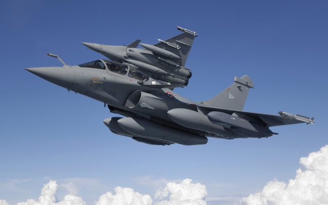 Fighterjet blue sky clouds pilot free wallpaper for desktop - medium preview image