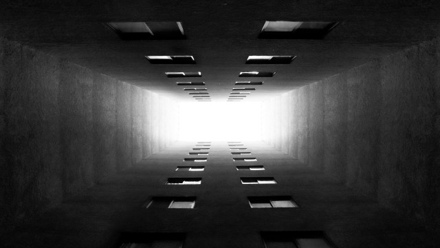 Long hallway windows light dark free wallpaper for desktop - medium preview image