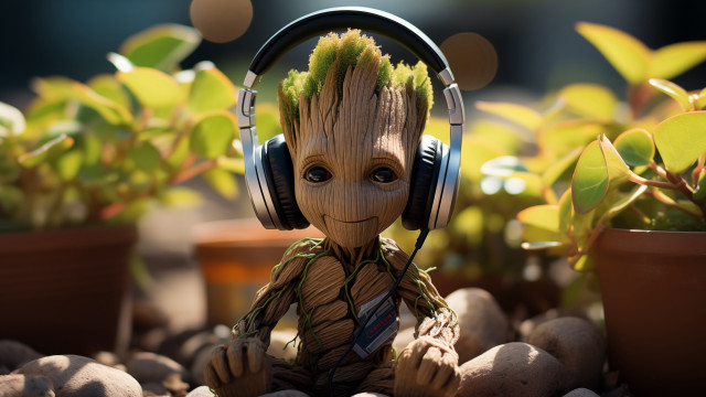 Small groote headphones garden potted free wallpaper for desktop - medium preview image