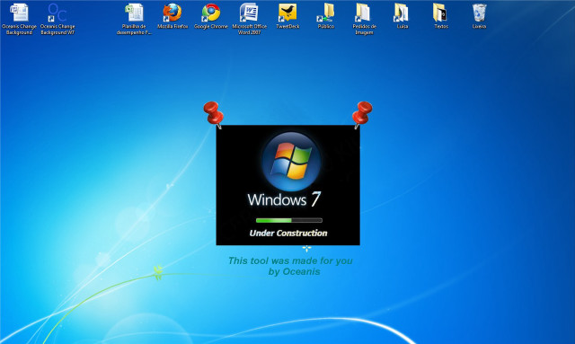 Windows7 desktop logo blue background free wallpaper for desktop - medium preview image
