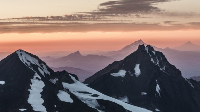 Mountain range snow pink sky #3 free wallpaper for desktop - medium preview image