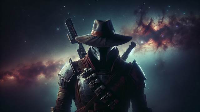 Man hat suit space background free wallpaper for desktop - medium preview image