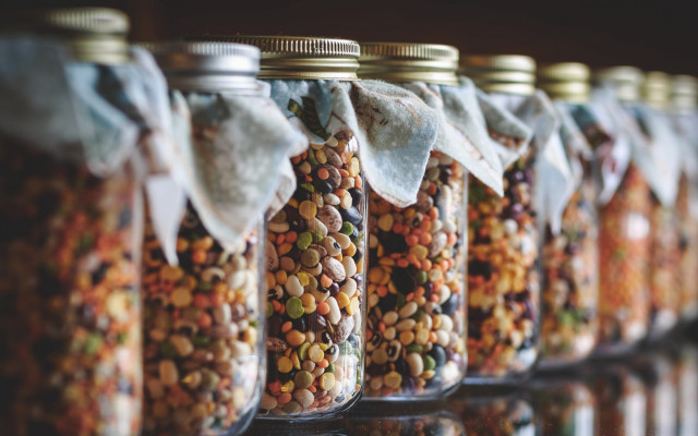 Jars food table black background free wallpaper for desktop - medium preview image