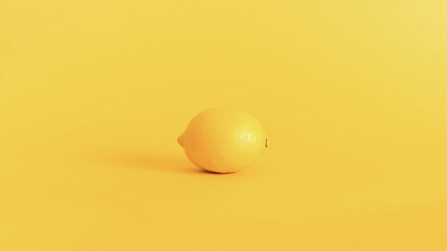 Lemon yellow background minimalist moon free wallpaper for desktop - medium preview image