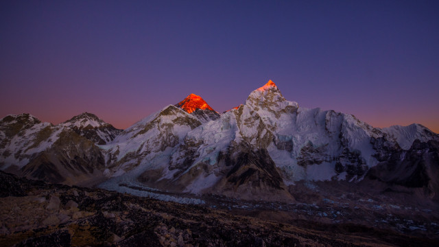Mountain range red peak sunset #2 free wallpaper for desktop - medium preview image