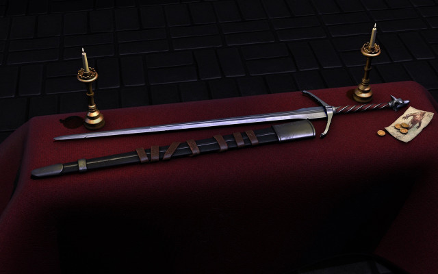 Sword sheath candle red cloth free wallpaper for desktop - medium preview image