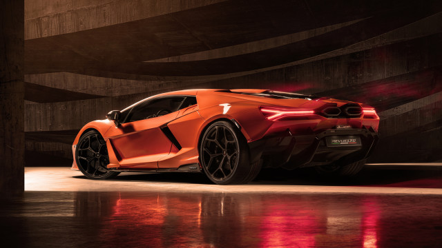 Orange sports car dark room #14 free wallpaper for desktop - medium preview image