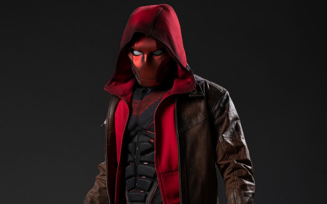 Red hoodie masked man dark free wallpaper for desktop - medium preview image
