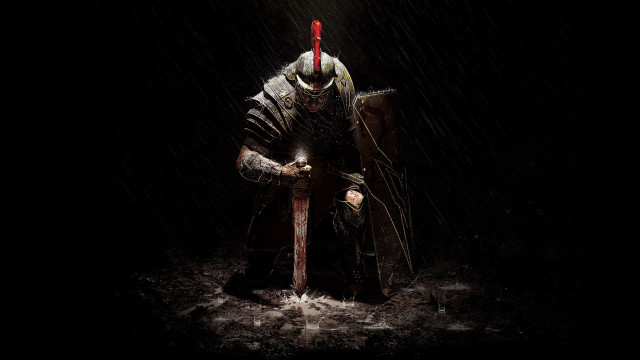 Man black suit helmet sword free wallpaper for desktop - medium preview image