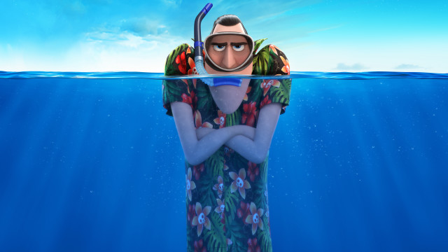 Underwater man hawaiian shirt fish free wallpaper for desktop - medium preview image