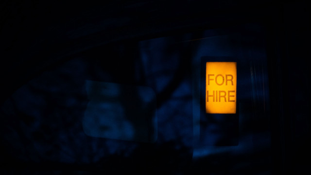 Yellow sign for hire dark free wallpaper for desktop - medium preview image