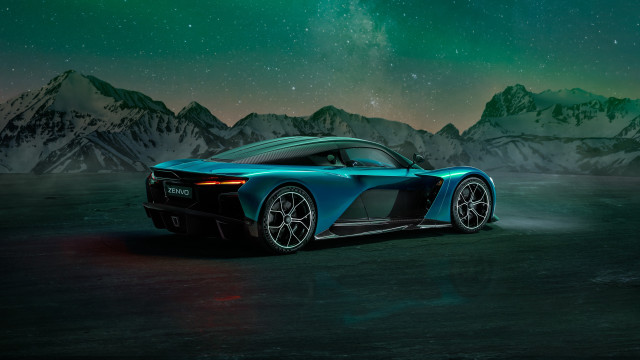 Blue sports car mountain green free wallpaper for desktop - medium preview image